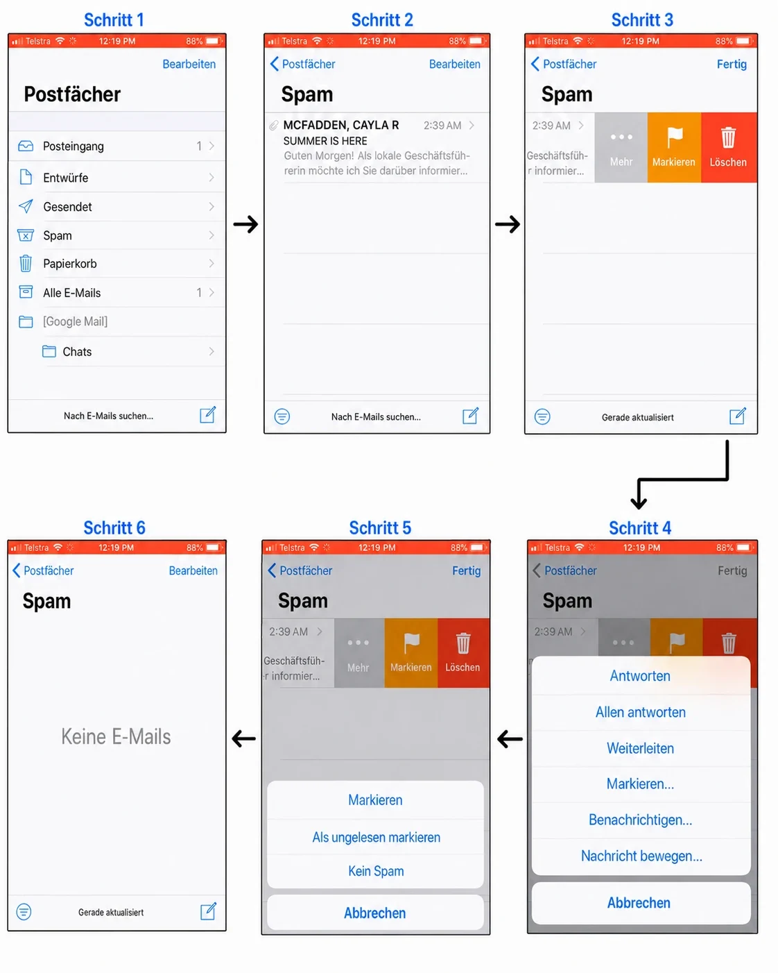 wie man eine E-Mail in Apple Mail auf die Whitelist setzt