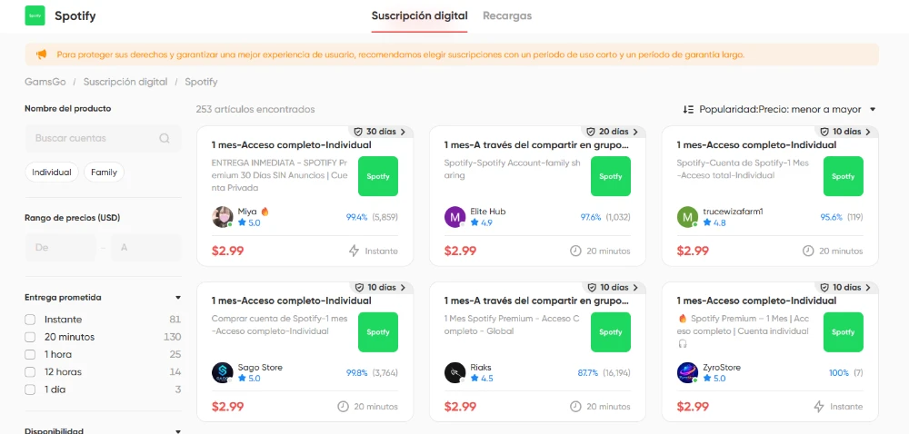 ofertas Spotify Premium