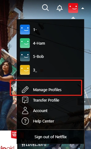 manage profiles button