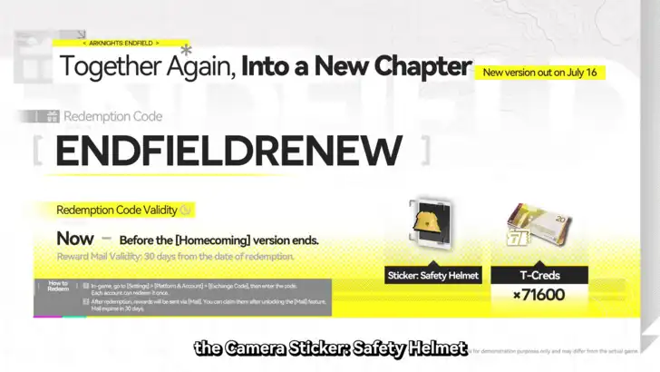 Arknights Endfield 1.4 livestream redemption code