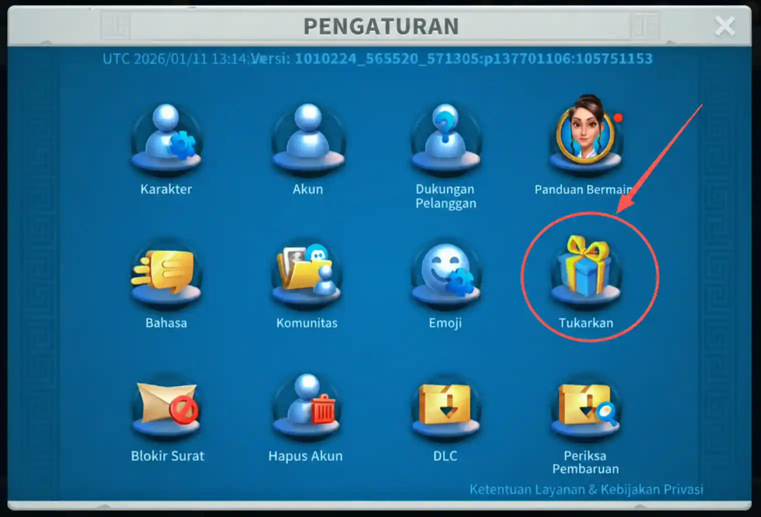 cara redeem kode Rise of Kingdoms step 2