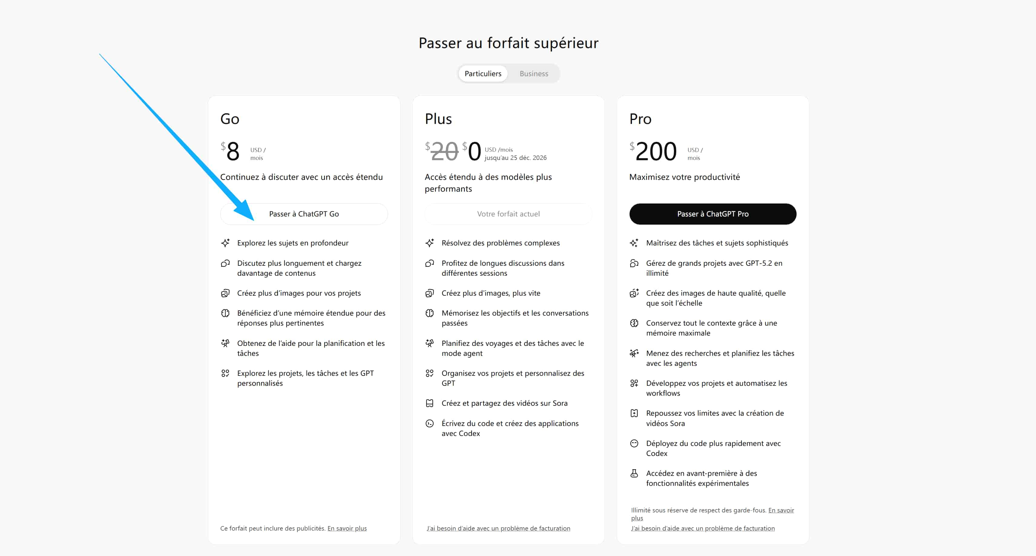 Forfaits d’abonnement ChatGPT