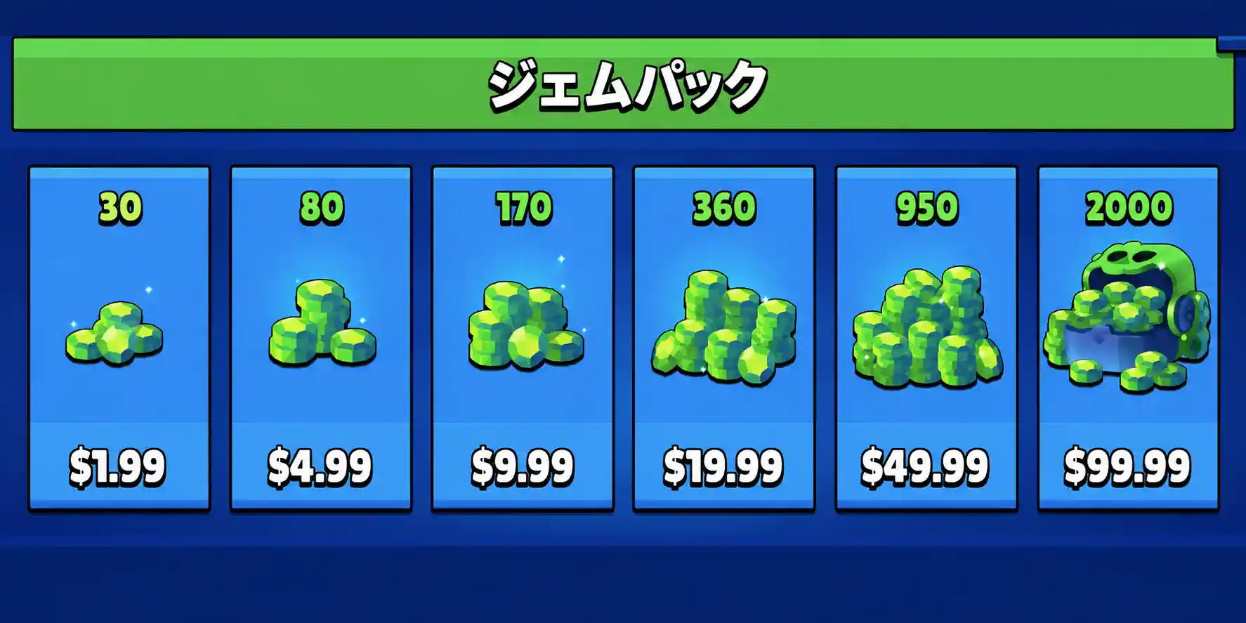 ブロスタ ジェム価格一覧