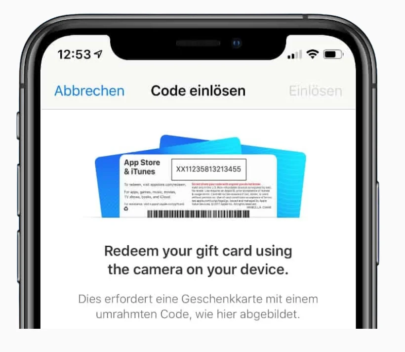 Eine App-Store-Geschenkkarte auf iOS einlösen
