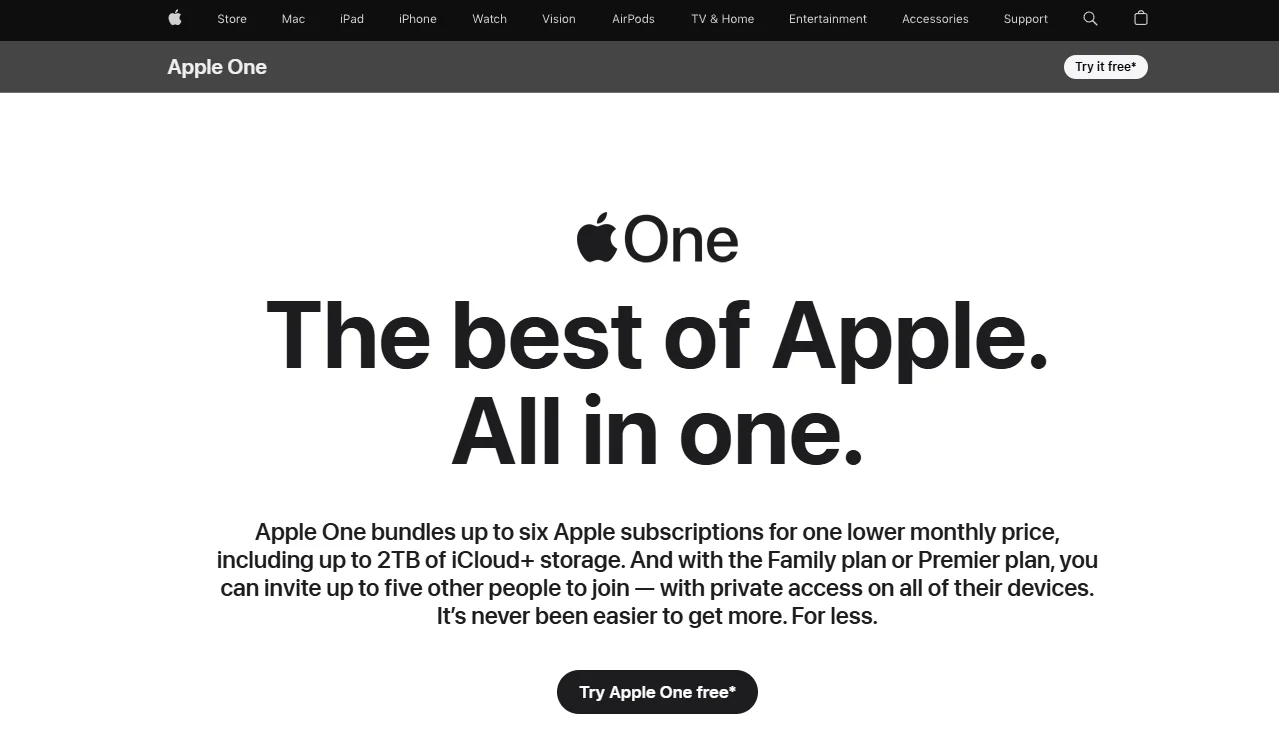 Official Apple One Free Trial (1 Month)