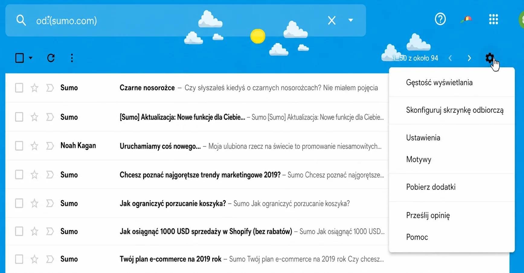 dodawanie e-maili do białej listy w Gmailu