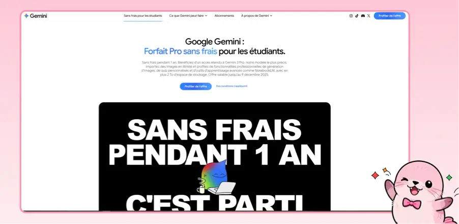 Offre étudiante Gemini