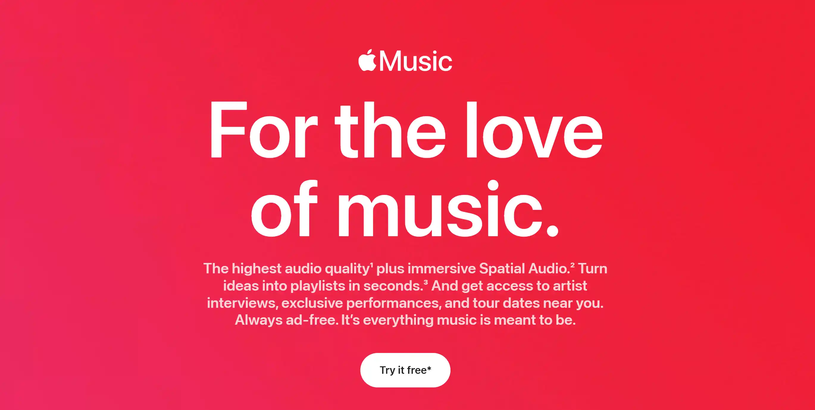 Official Apple Music one-month free trial offer