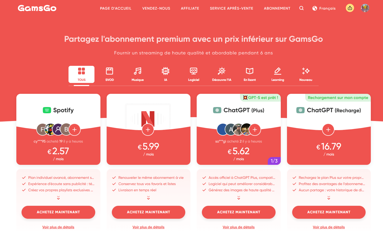 netflix abonnement prix