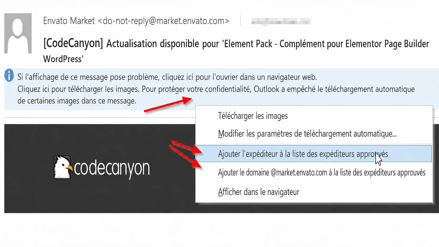 ajouter un e-mail à la liste blanche dans Outlook 20XX