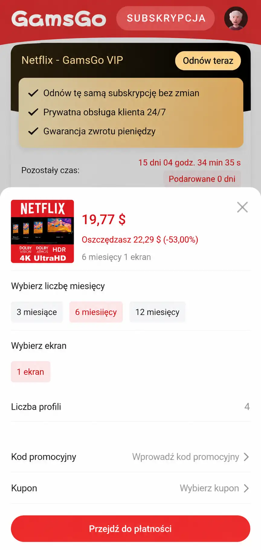 odnowienie Netflix