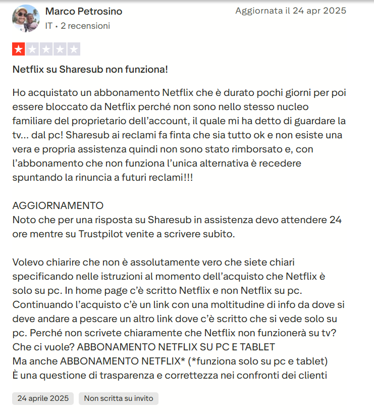 sharesub recensioni​