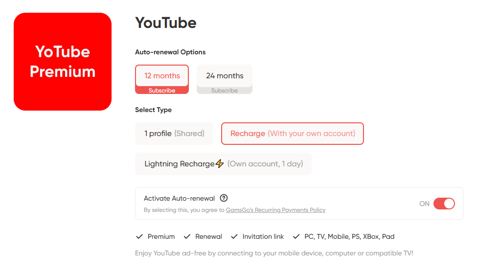 cheap youtube premium