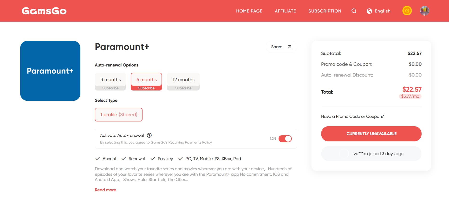 paramount plus free trial