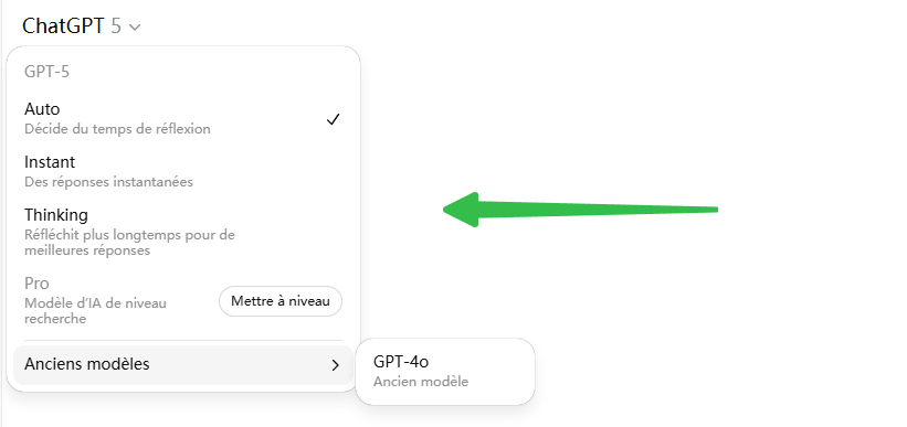 Quels modèles sont disponibles avec ChatGPT Plus ?