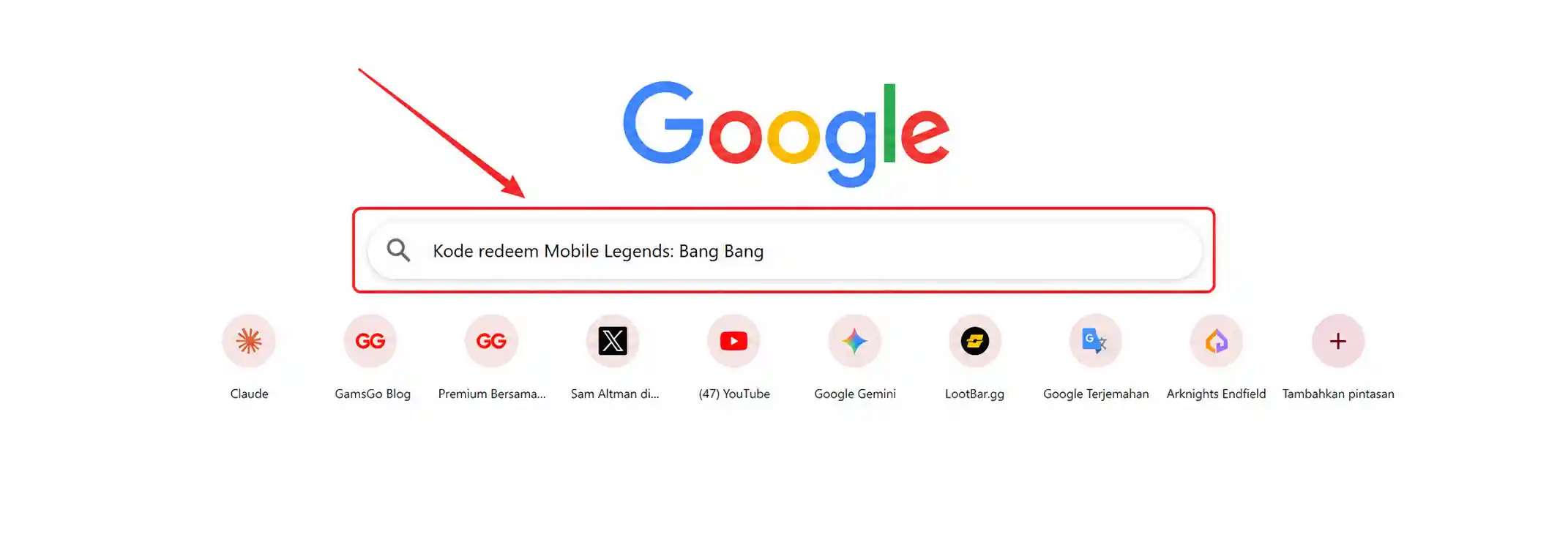 cara redeem kode MLBB step 1