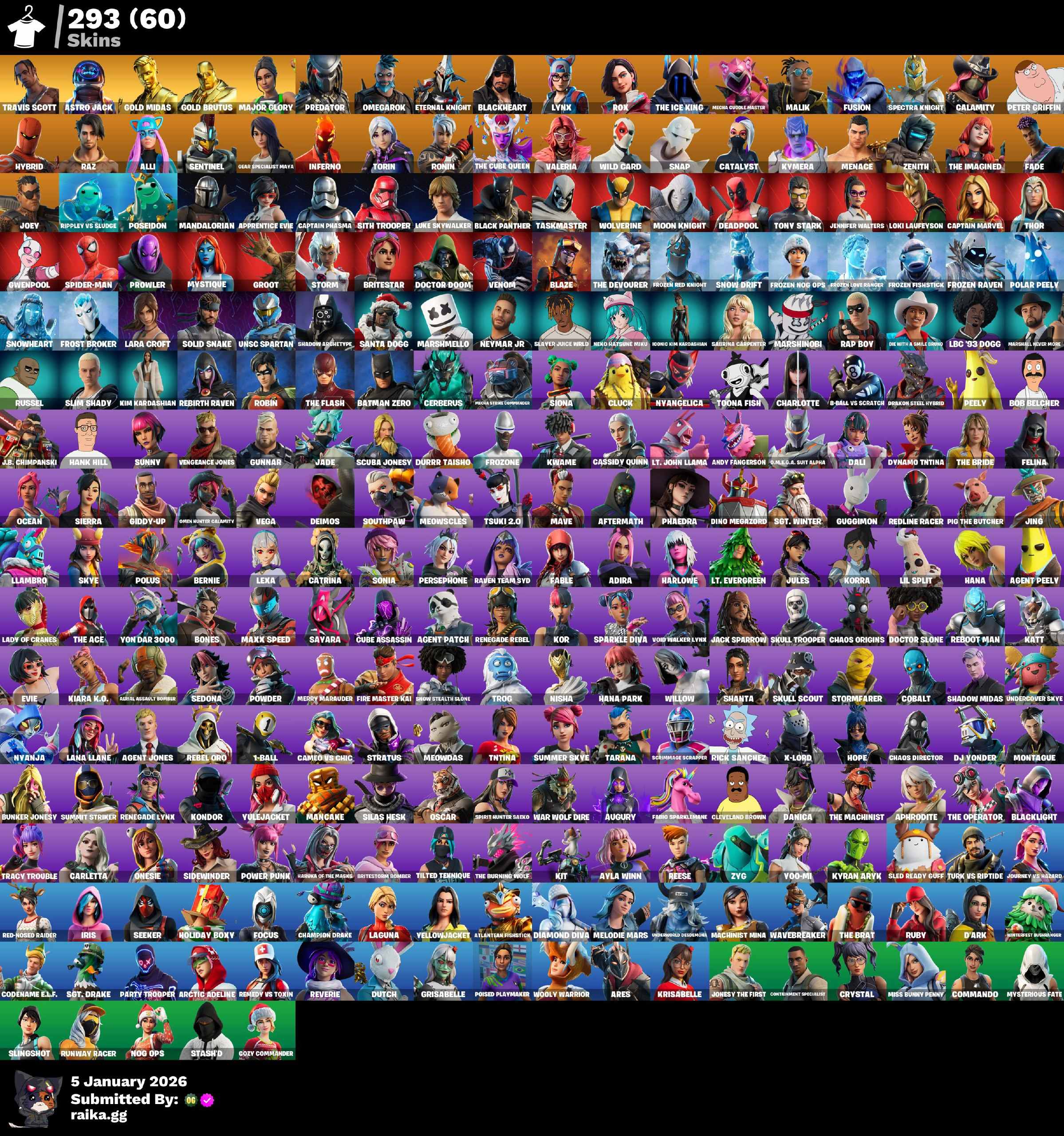 PC/PSN/Xbox/Nintendo 293 skins | Travis Scott | Astro Jack | Gold Midas | Gold Brutus | Major Glory | Predator | Omegarok | Eternal Knight | Blackhear