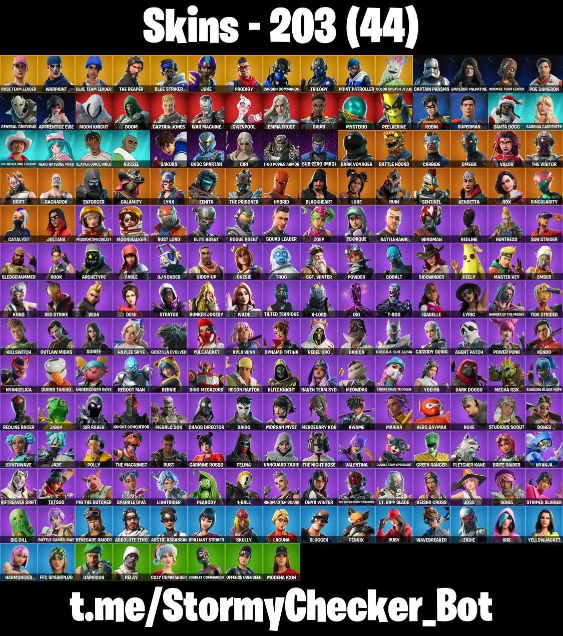 203 SKINS ⭐ OG STW SUPER DELUXE ⭐ MAKO ⭐ THE REAPER ⭐ SAKURA ⭐ HATSUNE MIKU ⭐ SABRINA CARPENTER ⭐ HEARTSPAN ⭐ TAKE THE L ⭐ JABBA SWITCHWAY ⭐ FA