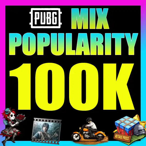 100K [100 000] MIX POPULARITÉ 🔥 PUBG Mobile 🔖 RÉDUCTION⚡️ Livraison super rapide