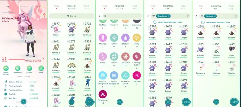 (Pal-BG) Starter-Konto mit schillerndem Palkia CP3500 mit Spezial-Attacke und Kalos-Tour-Spezialhintergrund, 1,6M Sternstaub.