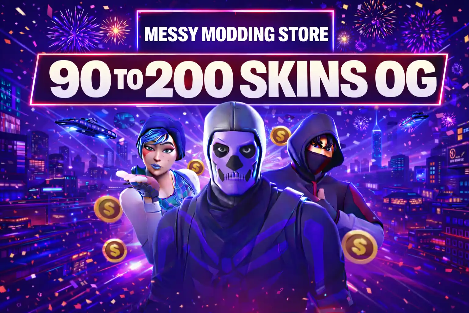 Compte Fortnite OG STACKED PAS CHER 100 à 300 SKINS RARES & EXCLUSIFS Black Knight Renegade Raider Galaxy IKONIK Travis Scott
