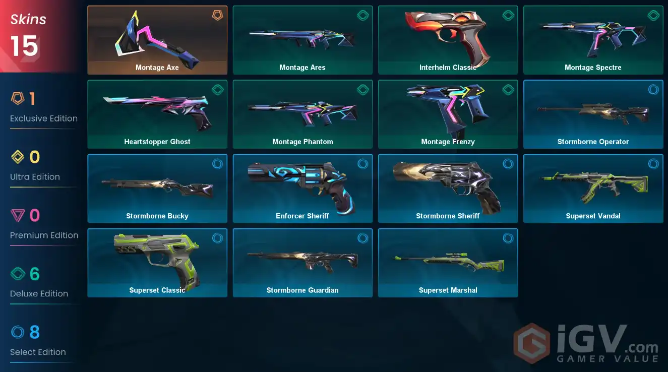[AP] 15 Skins | 1 Knife | Montage Axe | 21 Agents | Full Access