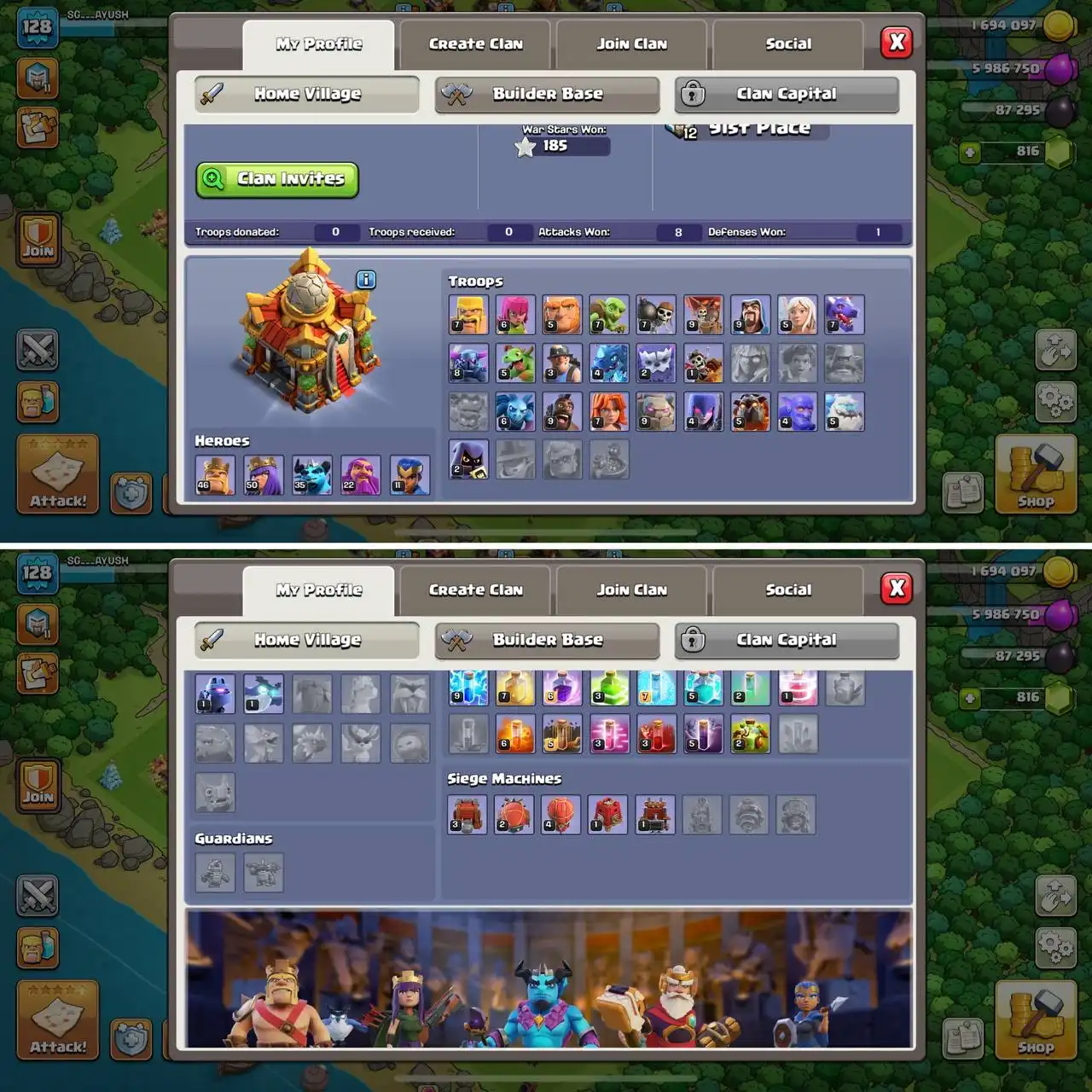 MAAYOS NA KAGAMITAN, LEVEL 128 (59% LIMITADONG DISKWENTO) MAGALING NA TH16 | BK46, Q50, MP35, W22, RC11 | BH8, HERO'S SKIN, MAGIC ITEMS |
