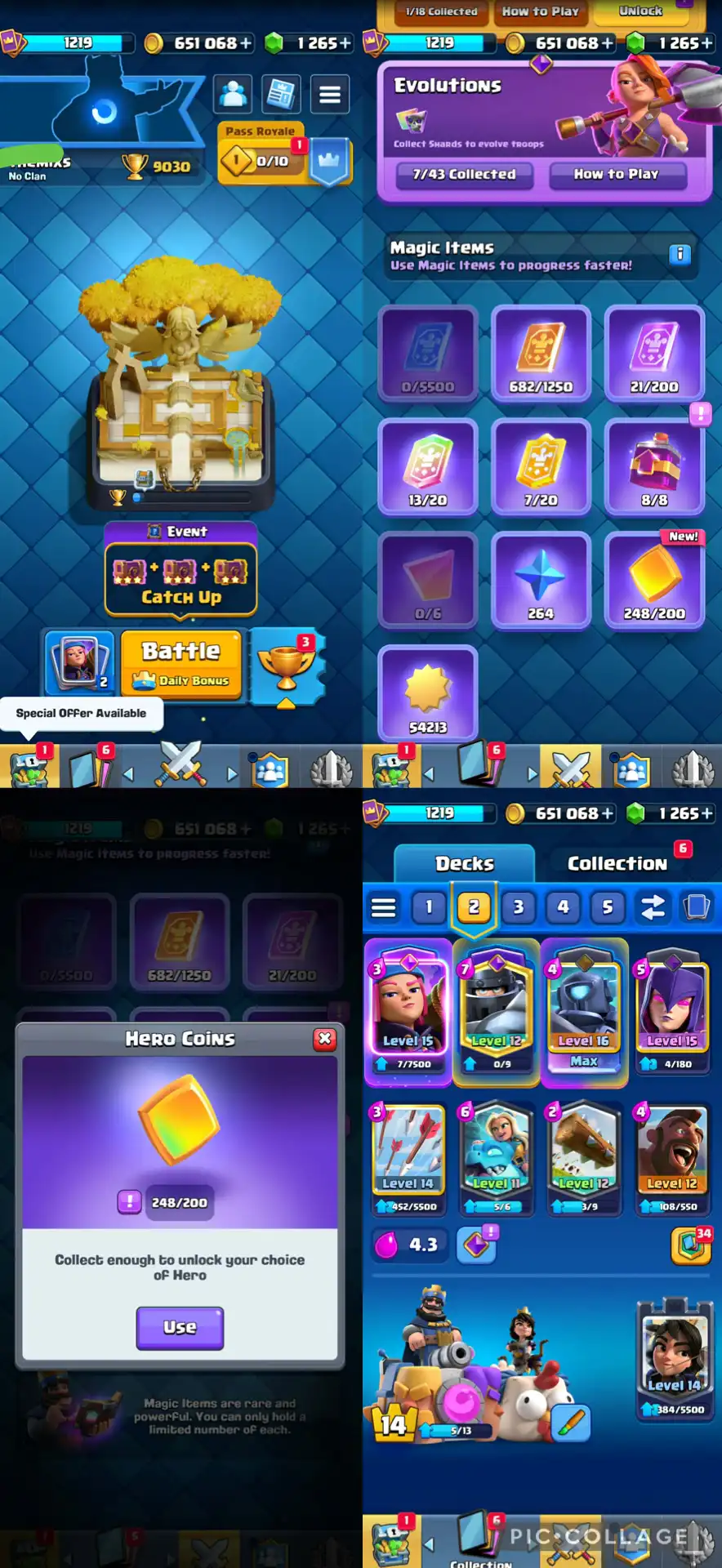 LEVEL 45 | 9.0K TROPHÄEN | 7 EVOLUTIONEN | 1 HELD | 1 MAX-KARTE | 3 ELITE-KARTEN | 5 LEVEL-14-KARTEN | 52 EMOTES