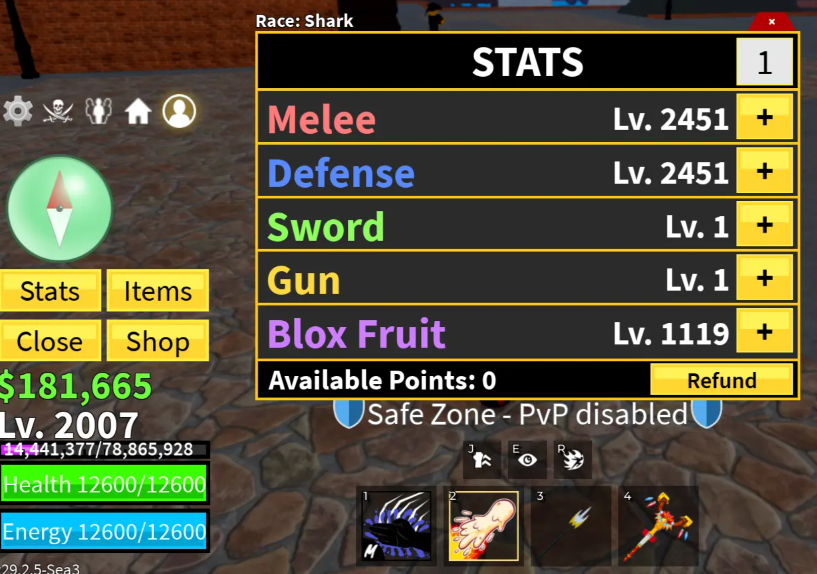 Blox Fruits Account Lv.2007 | 8 PERM (Buddha, Light, Ice, Portal, Spider) | Shark Race | Third Sea | Hallow Scythe, Yama