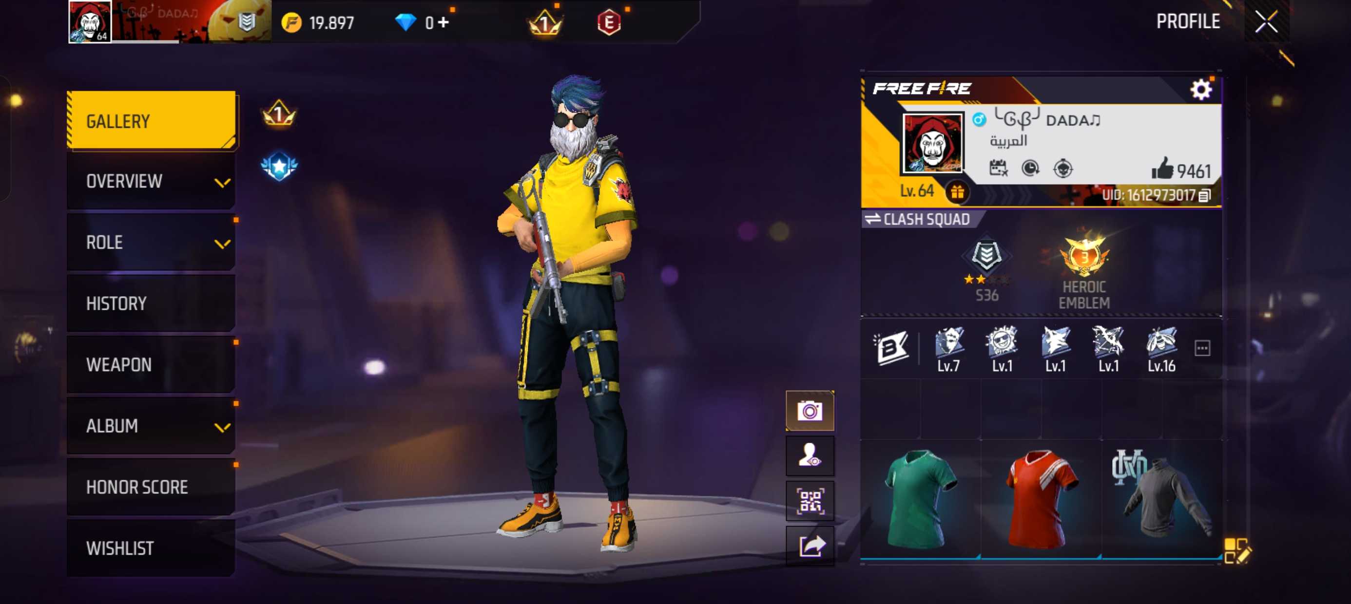 Free Fire-Garena Free Fire Akun-ME (Timur Tengah)-Akses penuh - Level 64
