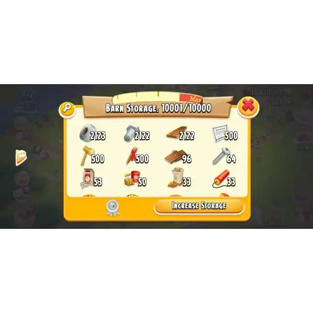 Hay Day 102. szintű farm – 15,8M érme & 1000+ gyémánt | 10K tárhely | Endgame fiók