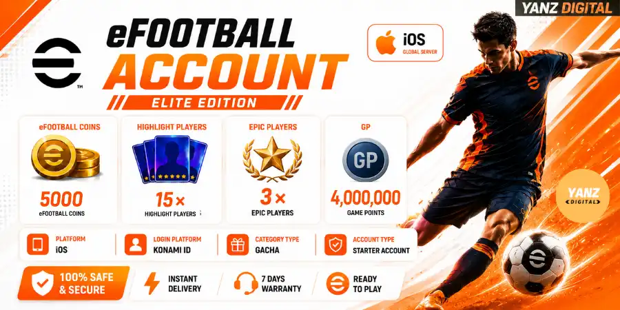 [iOS]  Account eFootball | 5000 Coins + 15 Highlight Players + 3 Epic + 4M GP- Elite Edition