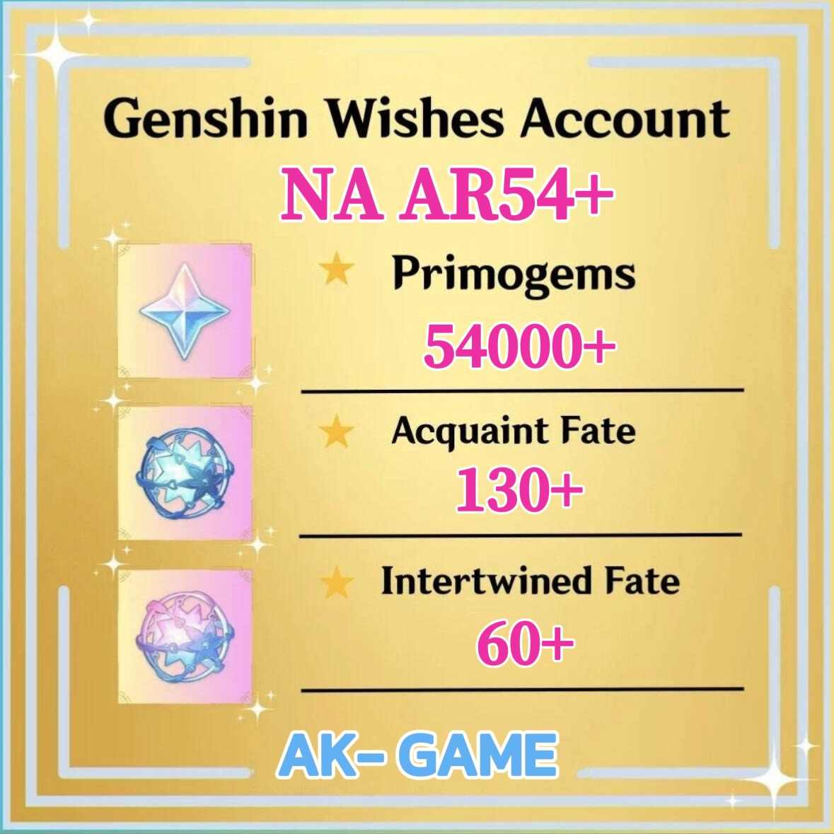🌍NA🔹Primogems 54000🔸Acquaint Fate 130🔸Intertwined Fate 60🔹 Male or FeMale Protagonist 🎮 iOS/Android/PC/Xbox/PS 🔥Starter Wish Reroll