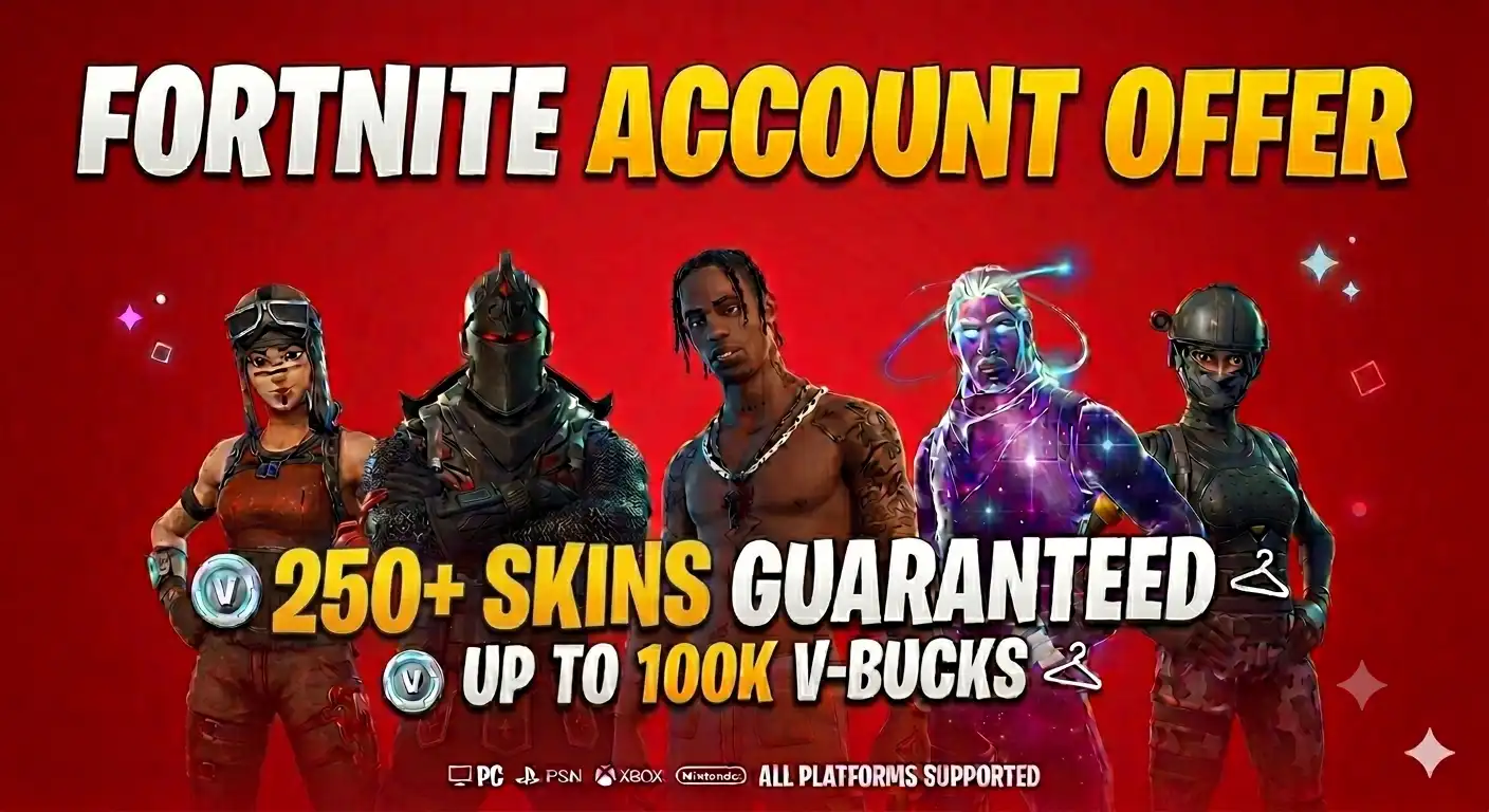 Fortnite Account | 500-100K V-BUCKS & 250+ Skins Gegarandeerd | Volledige Toegang