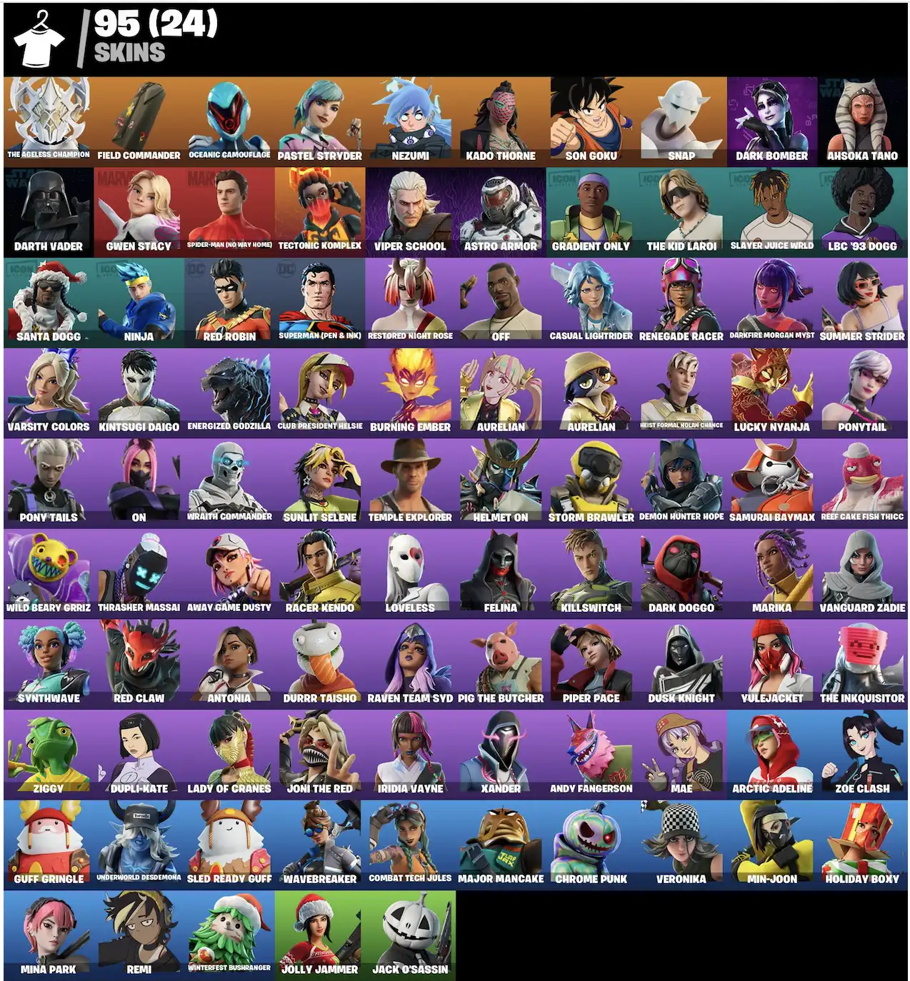 [PC/S/XBOX] ৯৫টি স্কিন | Gwen-Stacey | Goku | Dark Bomber | Wrath Commander | The Kid Laroi | Pump me UP |