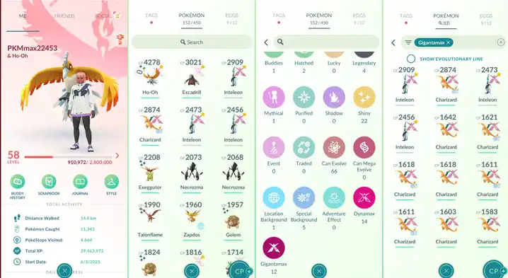 [VTC-Ho50] Starter-Konto hat handelbares Level 50 Shiny Ho-Oh mit Fire Sacred, 3 Max-Moves, 1M Sternenstaub und einige Shinies wie auf Bildern