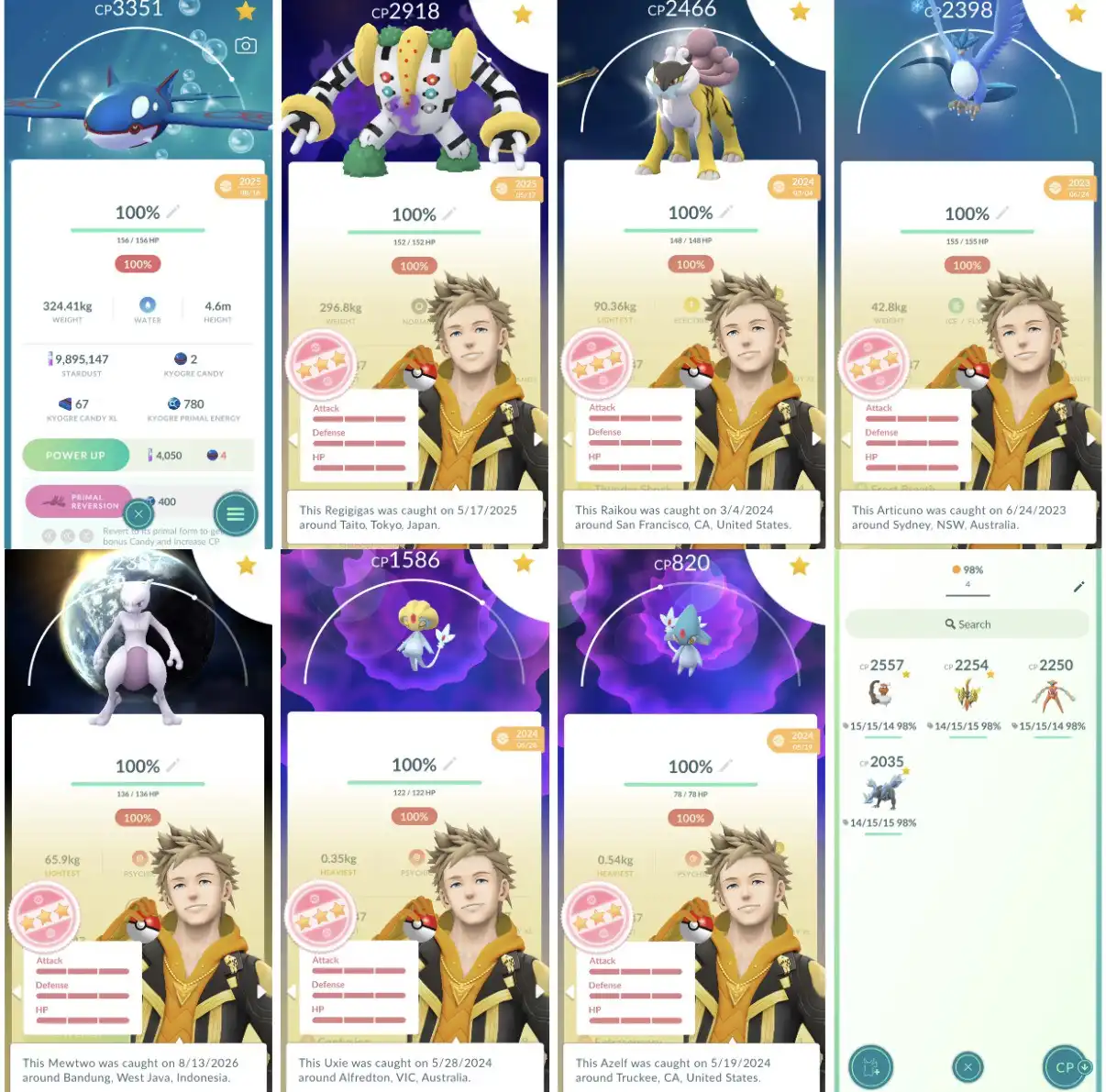 LEGACY ACC Level 70 192M XP w/Limited Pose and Jacket! 8x Hundo Legend Inc. Mega Rayquaza, etc! Shiny Celebi, Shiny Costumes, 9M Stardust, etc! Year 2021 L 50 L 80