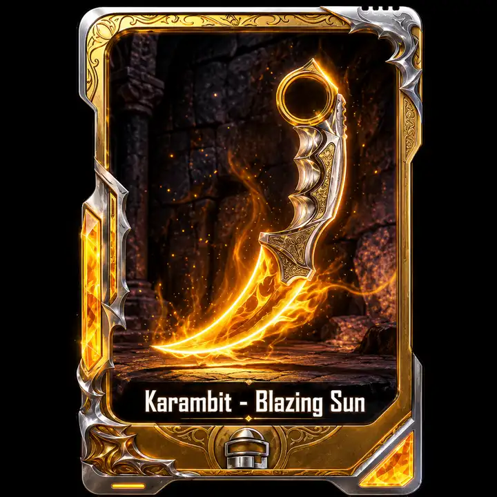 ( KARAMBIT BLAZING SUN CARD ) — 仅需游戏内 ID🔥🔥