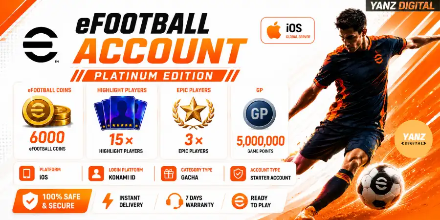 [iOS] Account eFootball | 6000 Coins + 15 Highlight Players + 3 Epic + 5M GP- Platinum Edition