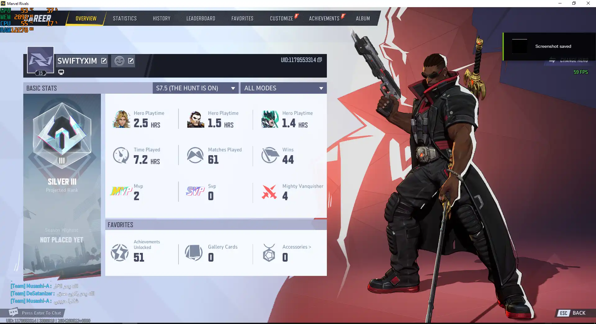 Steam Marvel Rivals Level 15 Rangklaar Handgemaakt Directe Levering