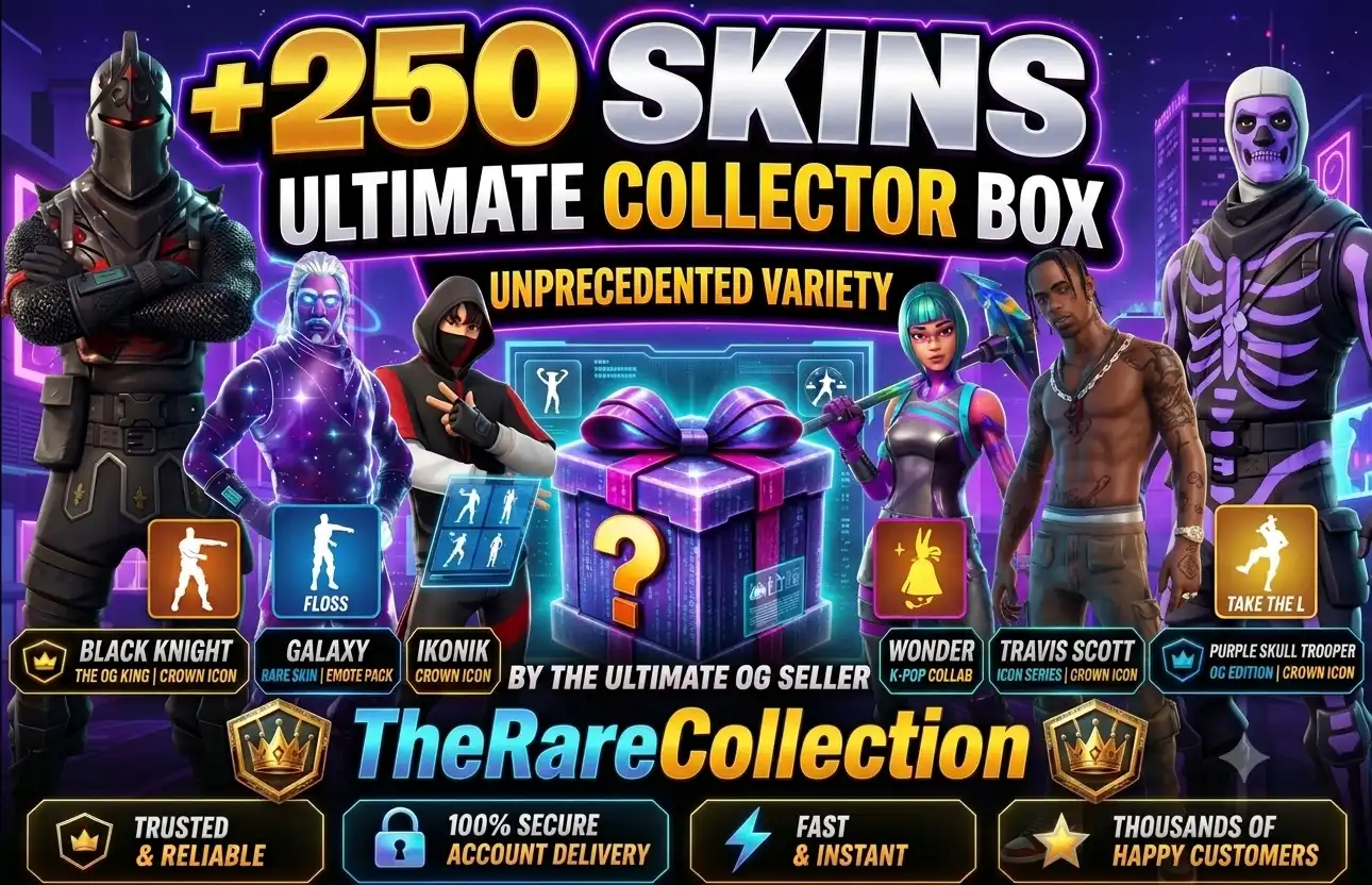 ⚡+250 SKIN ESCLUSIVE⚡Riceverai una o più di queste | Wild Cat | Travis Scott | Renegade Raider | Ikonik | Black Knight | OG STW | Lara Croft |