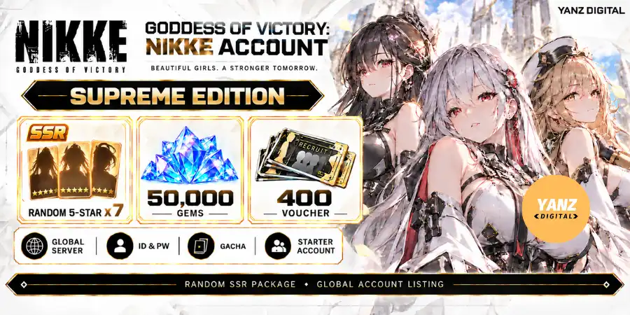 [Global] Účet Goddess of Victory: Nikke | Náhodné 5-hviezdičky x7 + 50000 drahokamov + 400 poukážka