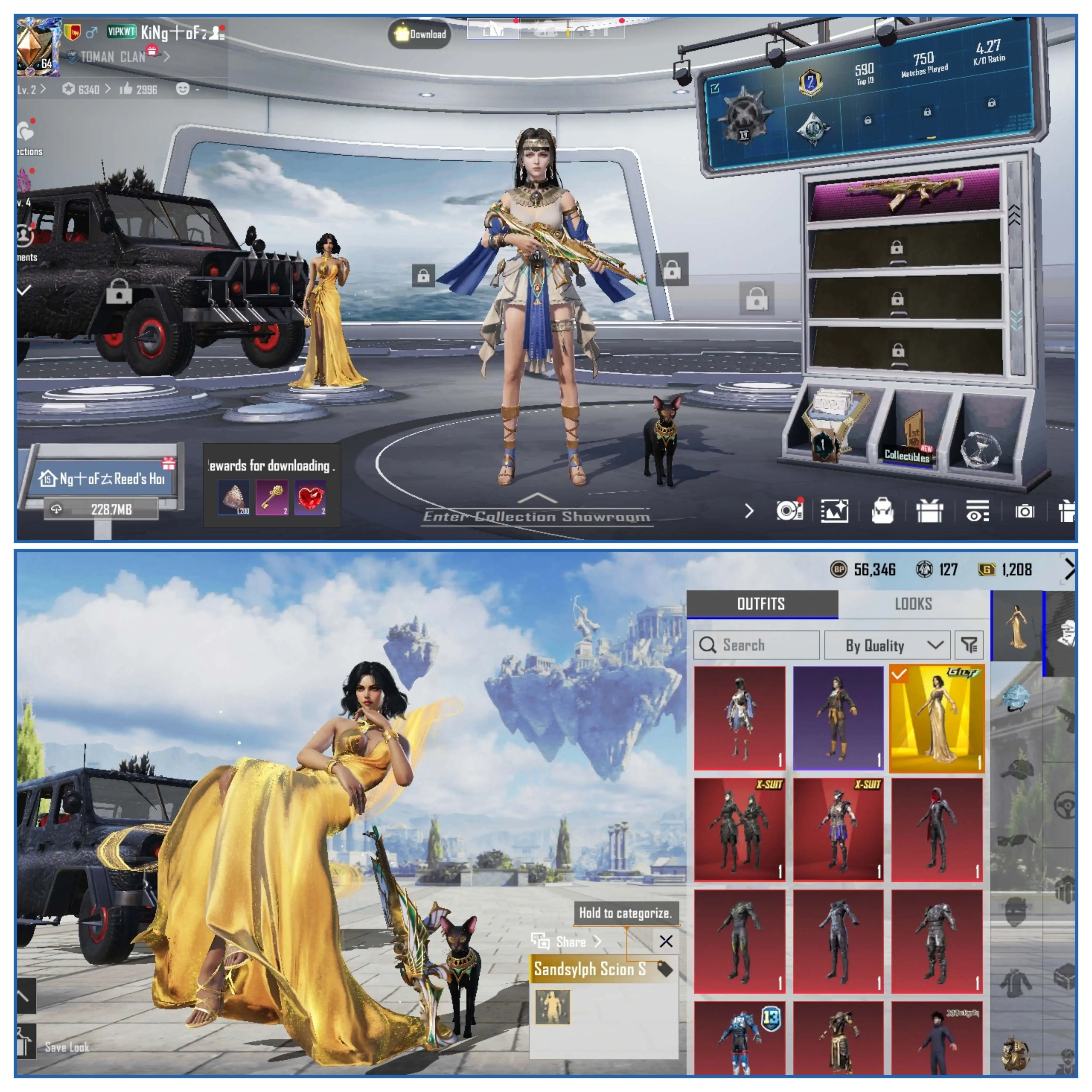 M416 CRIMSON SKYBLADE Stufe 4 | 22 aufrüstbare Waffen - 10 Kill-Nachricht | PHAROAH & ANUKHRA Stufe 2 | AKM Stufe 4 + P90 Stufe 4 + UMP Stufe 4
