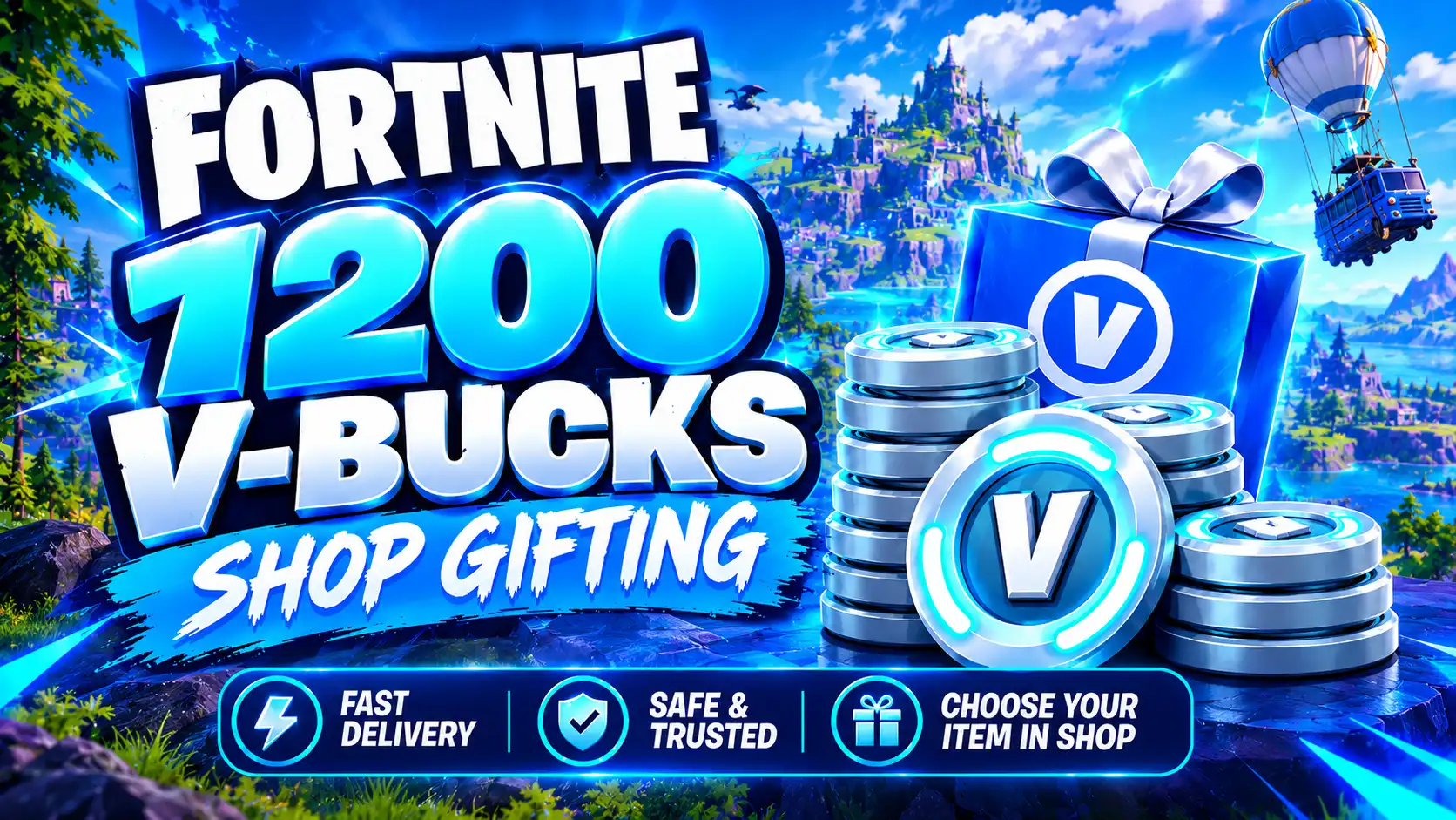 Fortnite 1200 V-Bucks Tindahan Regalo