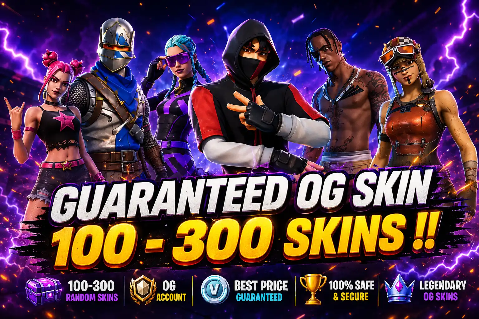 🔥 プレミアムFortniteアカウント – スキン100種以上付き 🔥（Travis Scott, Black Knight, Ikonik, OG Ghoul Troop）✅フルアカウントアクセス保証