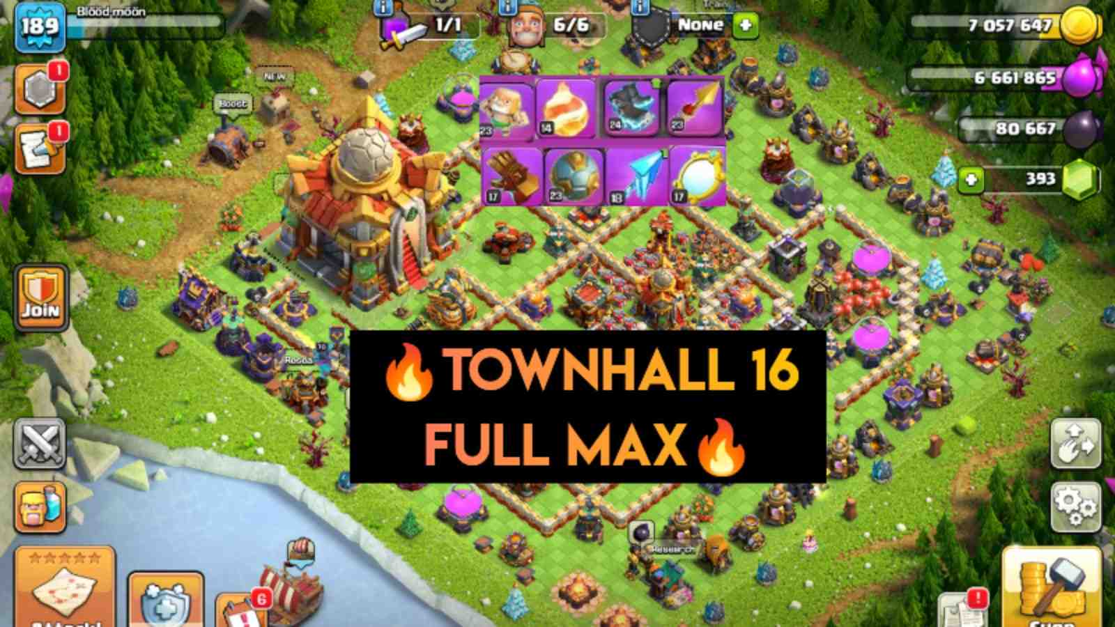 Clash of Clans-🔥টাউনহল ১৬ - ফুল ম্যাক্স✅ বিরল (৮+ এপিক ইকুইপ) হিরো ম্যাক্স - BK 95, AQ 95, MP 76, GW 70, RC 45 - প্রিমিয়াম অ্যাকাউন্ট সীমিত স্টক