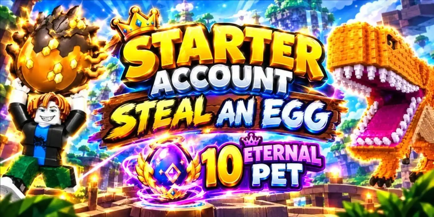 AKUN STEAL AN EGG - 宠物 10+ 永恒及许多bonus宠物秘密 (ROBLOX)
