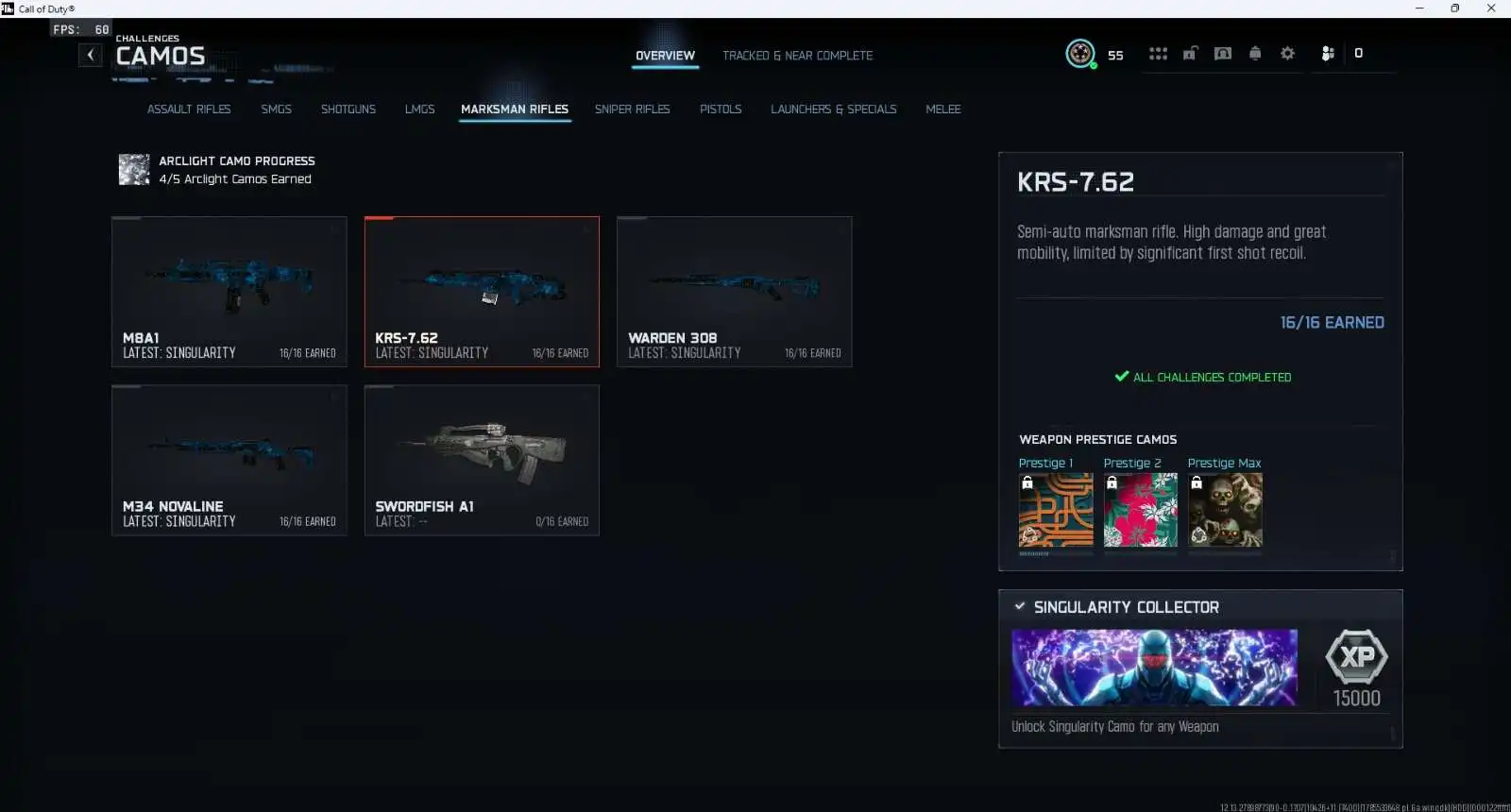 🔥30/30 SINGULARITY🔥⚡TEMPSEST/ARCHLIGHT/SHATTERED GOLD CAMOS ⚡450 迷彩☢️免费 NUCLEAR 卡片☢️等级 55 🚀即时交付 | 完全访问 ✅ PC/PS/XBOX LI