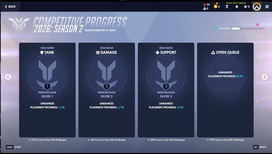 Triple Silver Account – Rangra kész | 20 győzelem minden szerepben | Ezüst 1–5 szint | A legtöbb hős feloldva | Biztonságos & játékra kész
