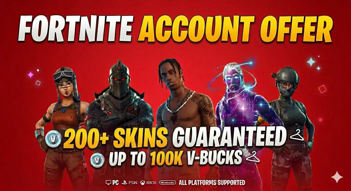 Fortnite 계정 | 500~100K V-BUCKS & [200+ 스킨] 보장 | 풀 액세스